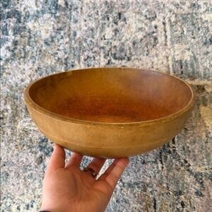 Vintage MCM Rustic Wooden Bowl